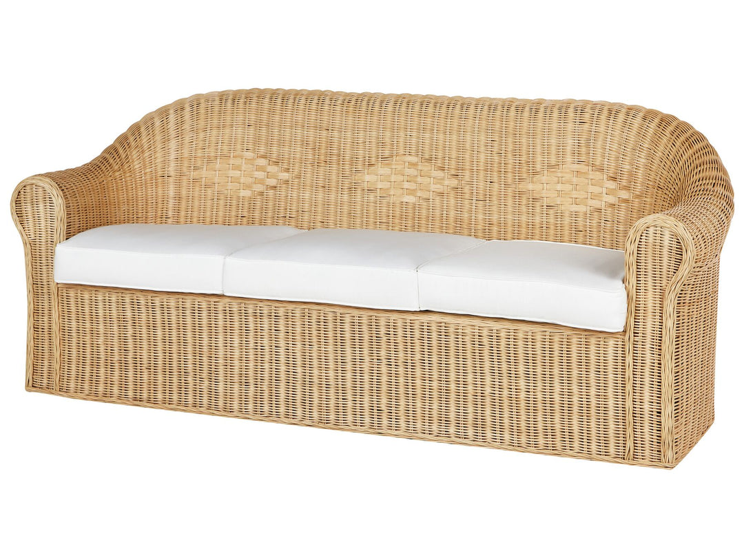 Livadeia Garden Lounge Set with Table 5 Seater Rattan Natural