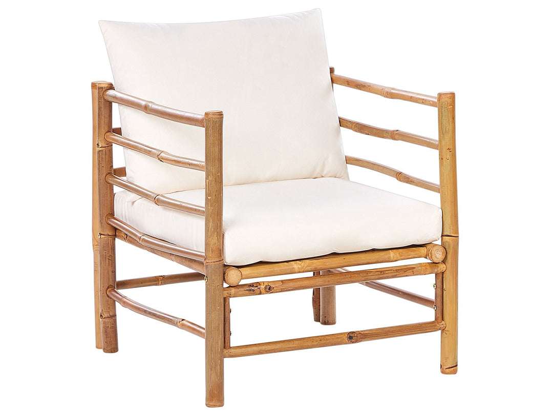 Cerreto Garden Lounge Set with Table 6 Seater Bamboo Wood Off-White
