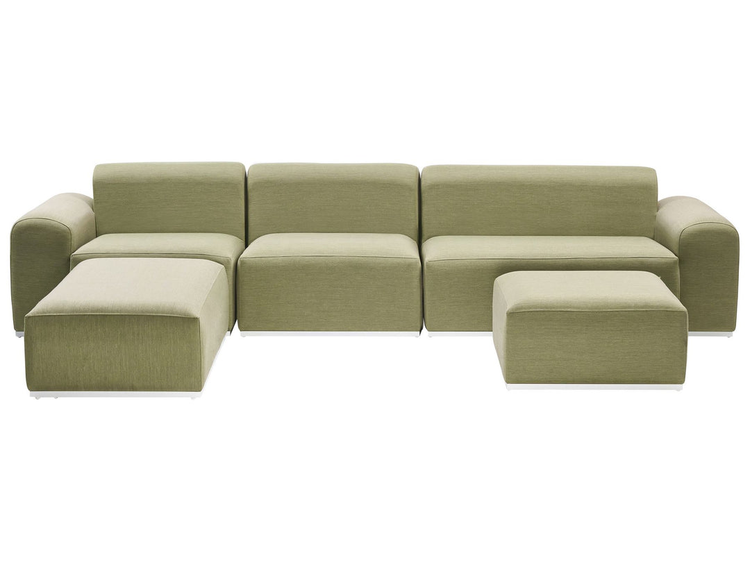 Battifollo Garden Corner Sofa with Ottoman 7 Seater Modular Olive Green