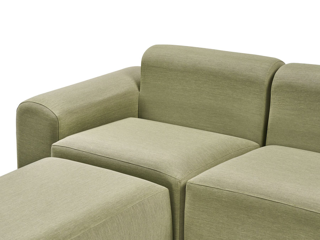 Battifollo Garden Corner Sofa with Ottoman 7 Seater Modular Olive Green