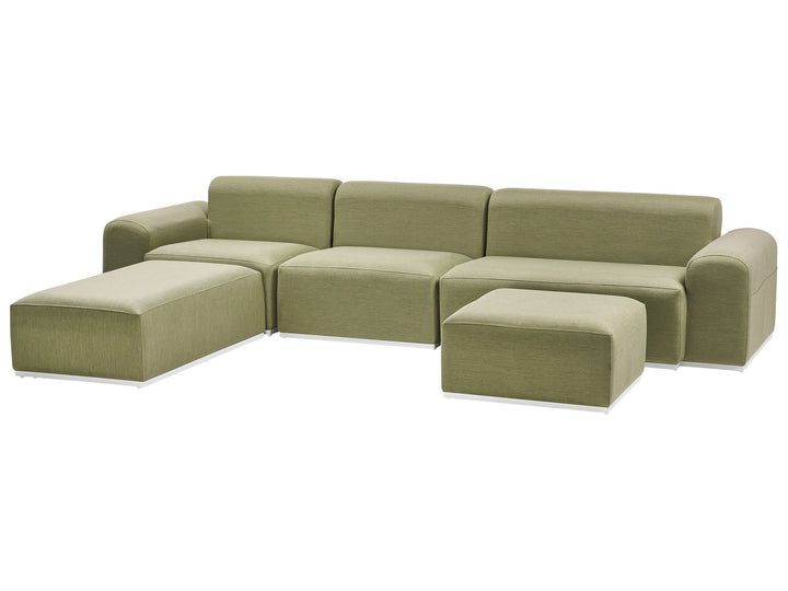 Battifollo Garden Corner Sofa with Ottoman 7 Seater Modular Olive Green