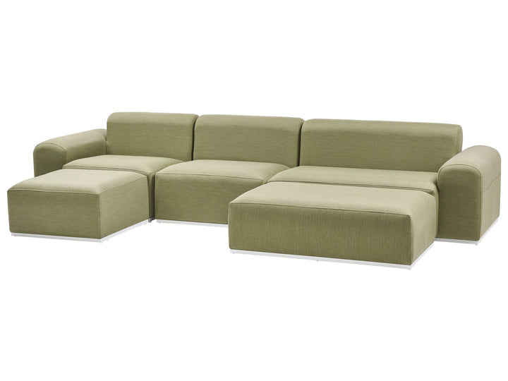 Battifollo Garden Corner Sofa with Ottoman 7 Seater Modular Olive Green