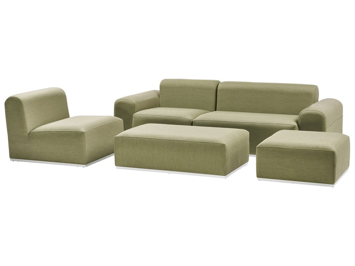 Battifollo Garden Corner Sofa with Ottoman 7 Seater Modular Olive Green