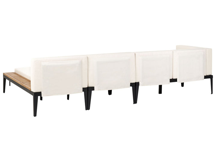 Bracciano Garden Corner Sofa with Table 4 Seater Left Hand Certified Acacia Wood Light Beige