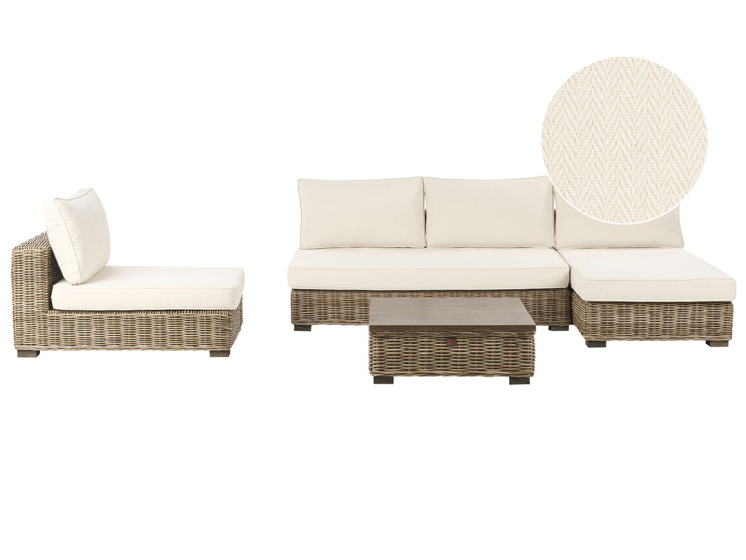 Varallo Garden Lounge Set with Table 4 Seater Left Hand Rattan Grey