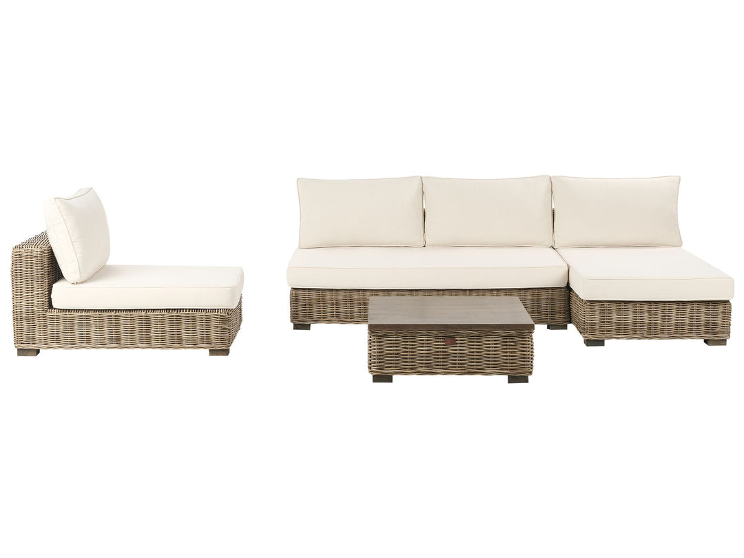 Varallo Garden Lounge Set with Table 4 Seater Left Hand Rattan Grey