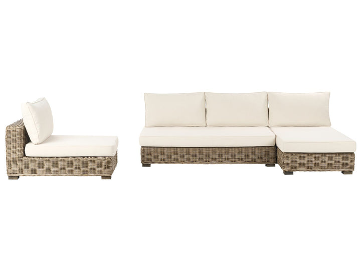 Varallo Garden Lounge Set with Table 4 Seater Left Hand Rattan Grey
