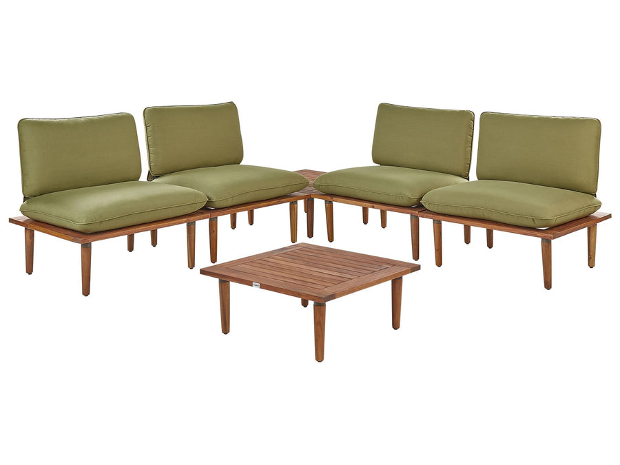 Frascati Garden Lounge Set with Table 4 Seater Certified Acacia Wood Olive Green