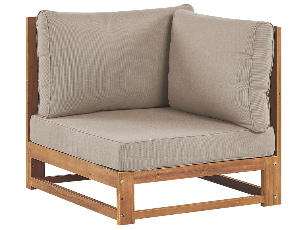 Timor Garden Corner Sofa with Table 5 Seater Certified Acacia Wood Light Brown