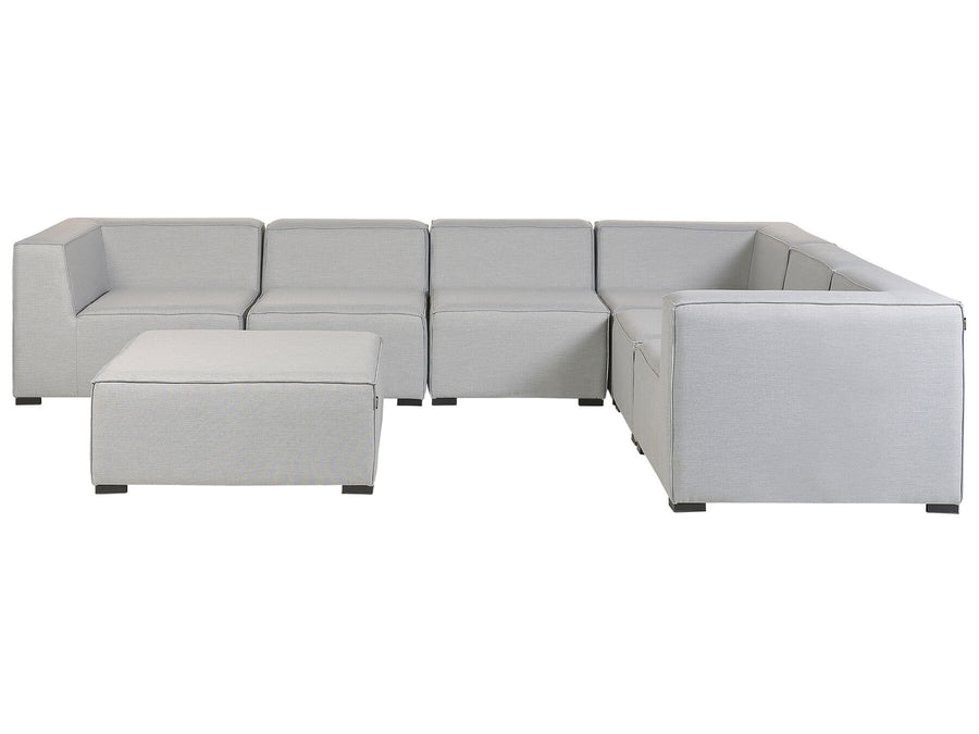 Arezzo Garden Corner Sofa with Ottoman 7 Seater Left Hand Modular Light Grey
