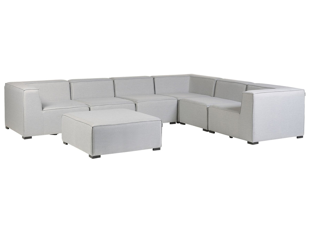 Arezzo Garden Corner Sofa with Ottoman 7 Seater Left Hand Modular Light Grey