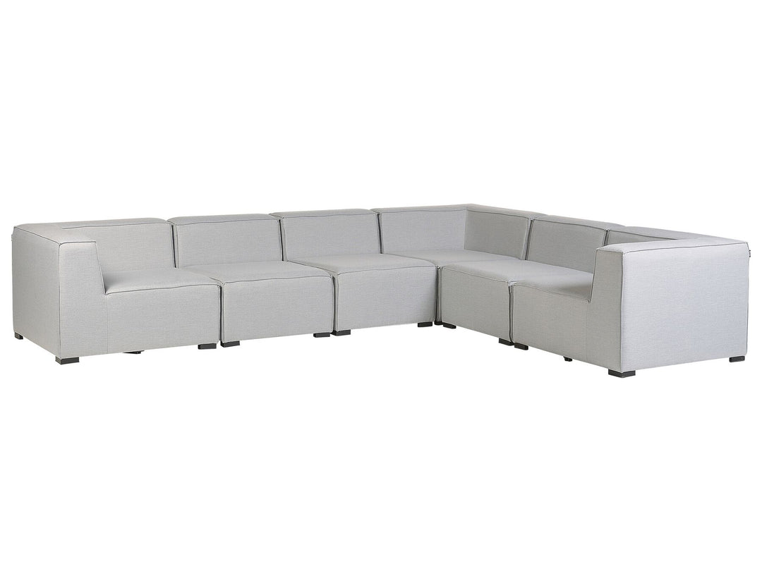 Arezzo Garden Corner Sofa with Ottoman 7 Seater Left Hand Modular Light Grey