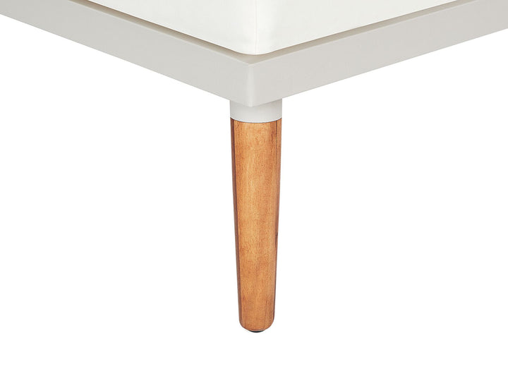 Corato Garden Corner Sofa with Table 5 Seater Acacia Wood Off-White