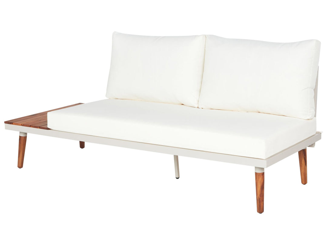 Corato Garden Corner Sofa with Table 5 Seater Acacia Wood Off-White