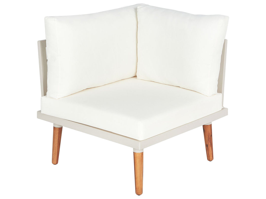 Corato Garden Corner Sofa with Table 5 Seater Acacia Wood Off-White