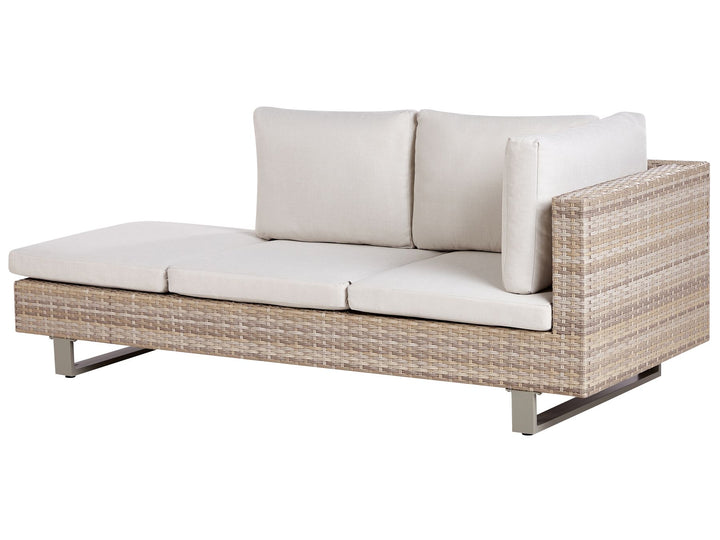 Lanciano Garden Corner Sofa with Table 5 Seater Right Hand PE Rattan Off-White
