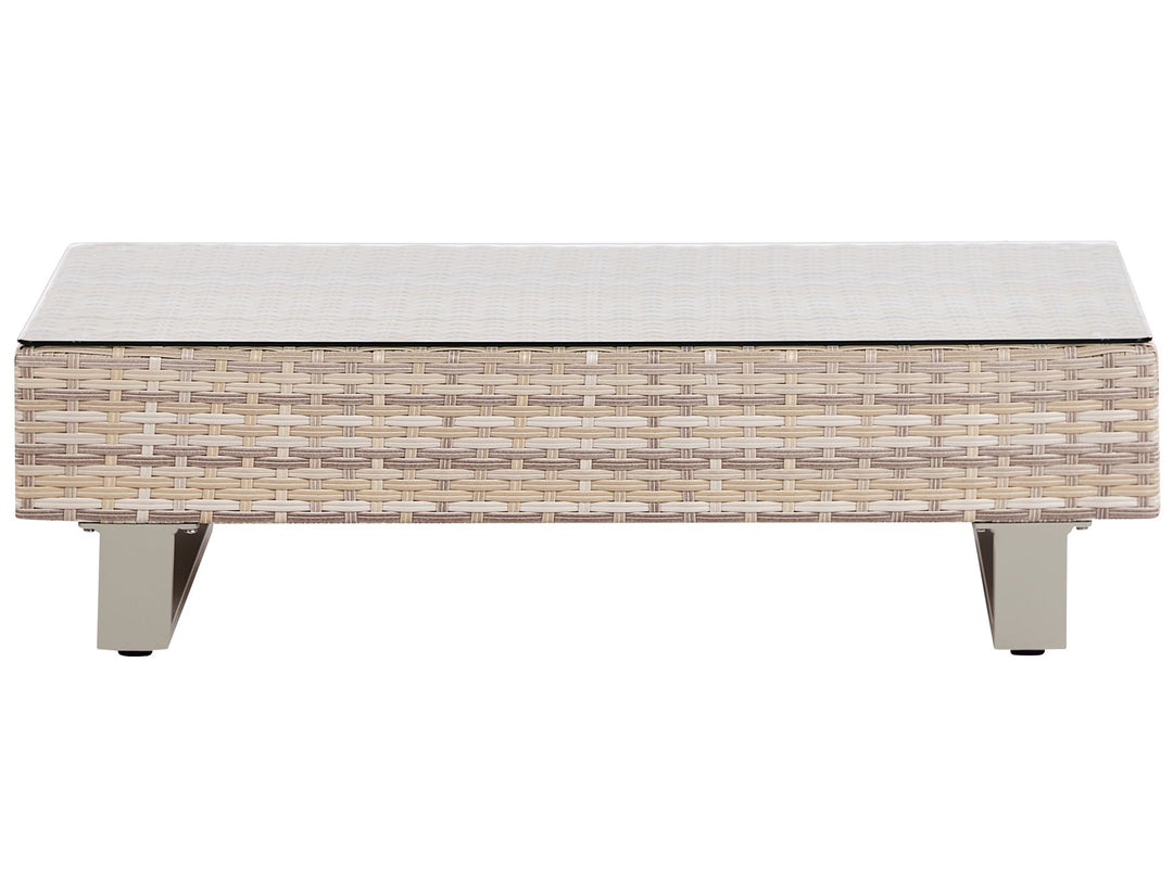 Lanciano Garden Corner Sofa with Table 5 Seater Right Hand PE Rattan Off-White