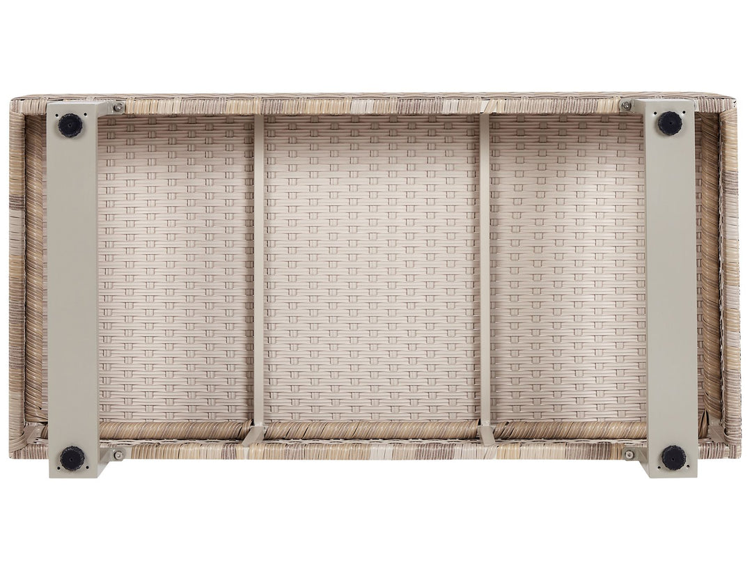 Lanciano Garden Corner Sofa with Table 5 Seater Right Hand PE Rattan Off-White