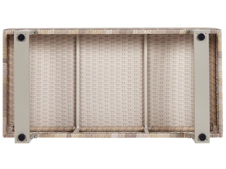 Lanciano Garden Corner Sofa with Table 5 Seater Right Hand PE Rattan Off-White