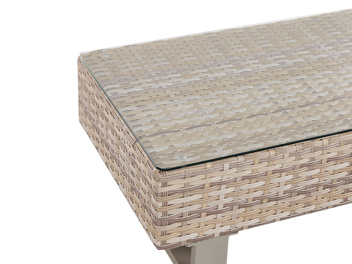 Lanciano Garden Corner Sofa with Table 5 Seater Right Hand PE Rattan Off-White