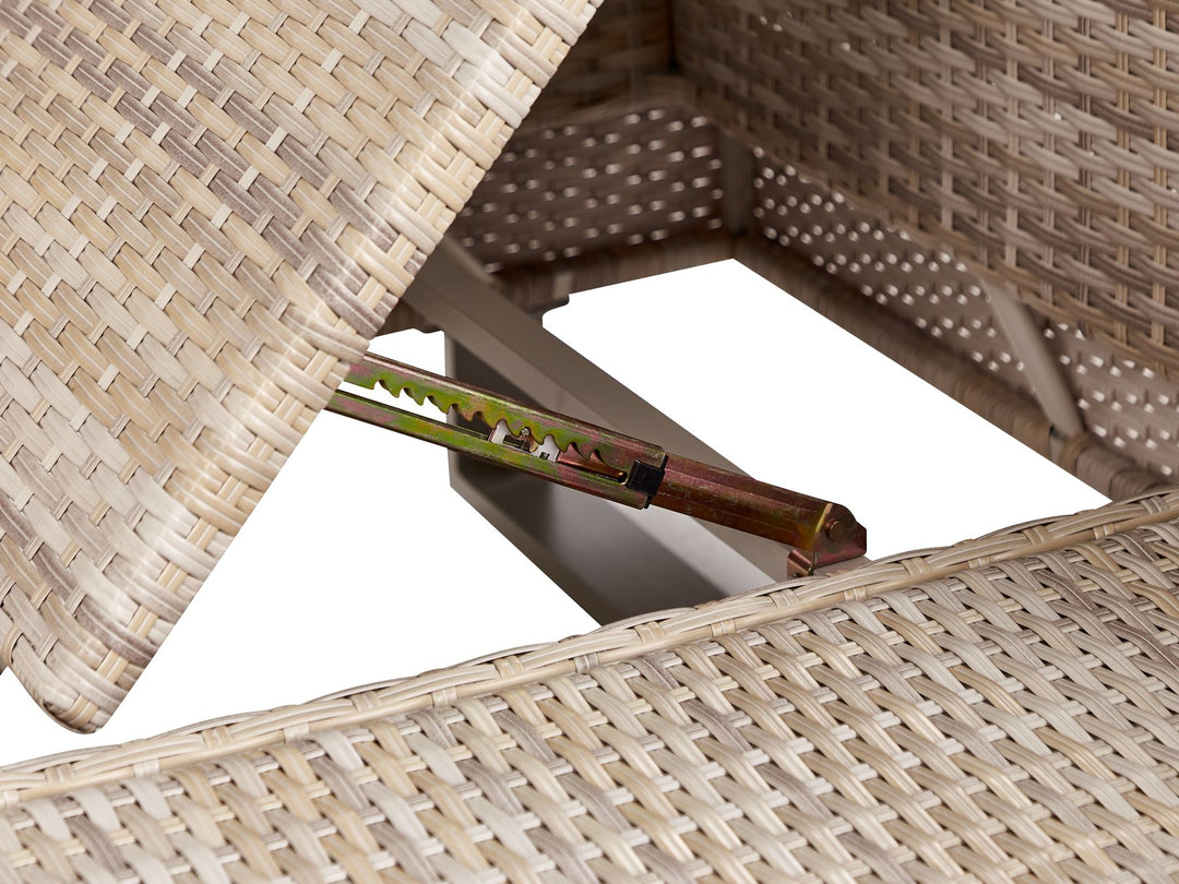 Lanciano Garden Corner Sofa with Table 5 Seater Right Hand PE Rattan Off-White