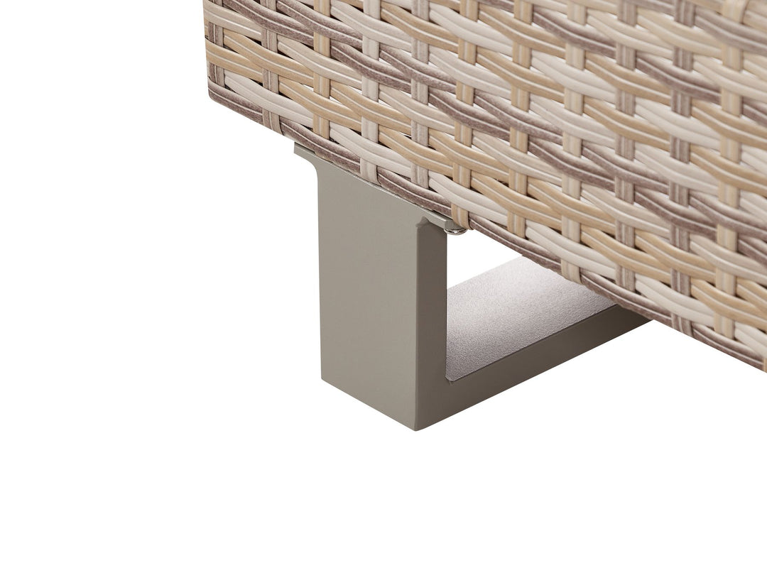 Lanciano Garden Corner Sofa with Table 5 Seater Right Hand PE Rattan Off-White