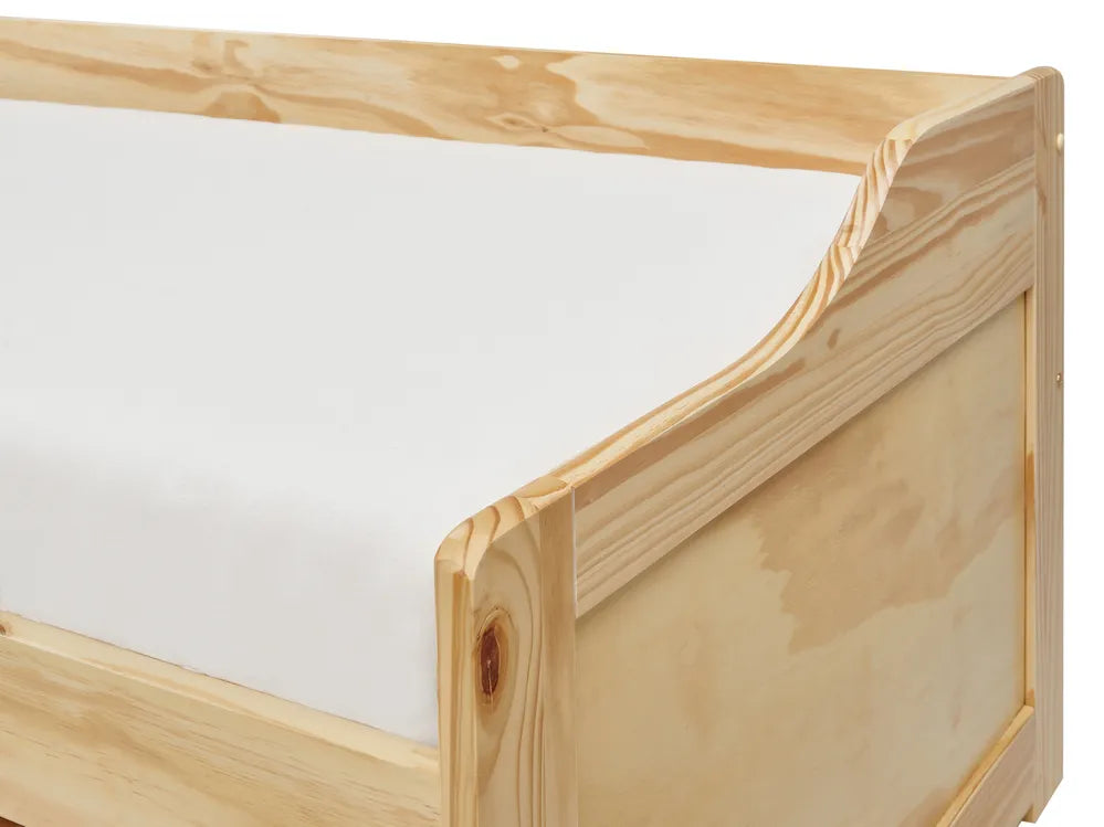 Daybed with Storage Pine Wood 90 x 200 cm (EU Single) Light Brown Philippa