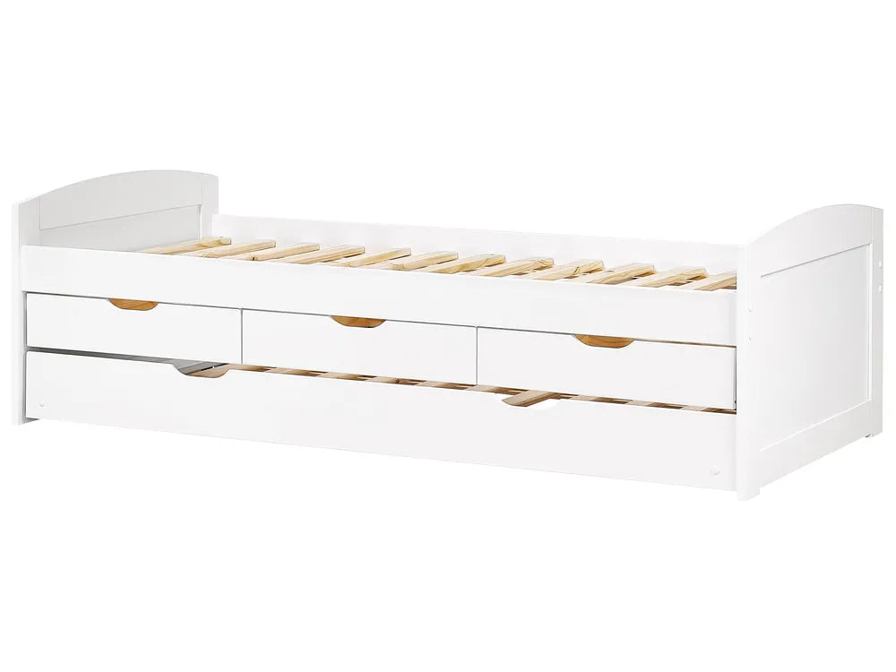 Trundle Bed Pine Wood 90 x 200 cm (EU Single) White Helmward