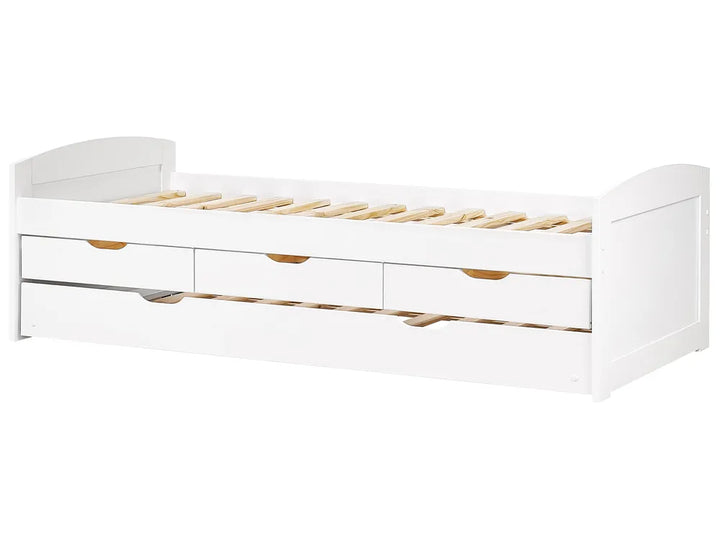 Trundle Bed Pine Wood 90 x 200 cm (EU Single) White Helmward