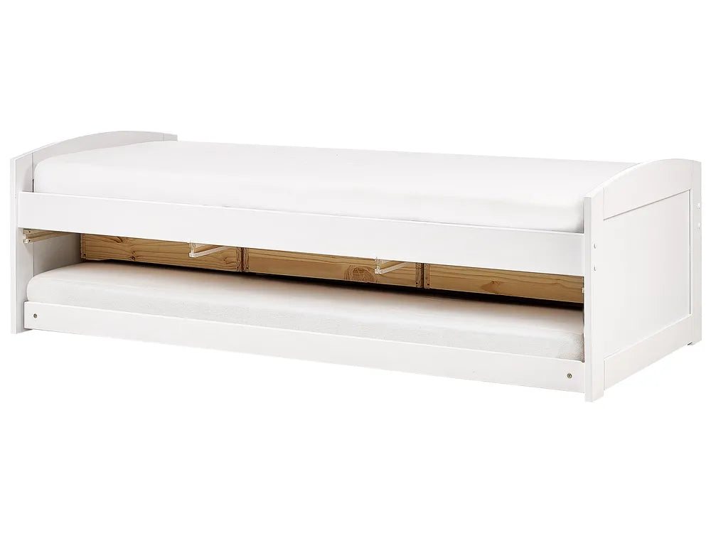 Trundle Bed Pine Wood 90 x 200 cm (EU Single) White Helmward