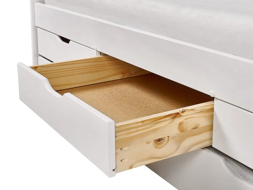 Trundle Bed Pine Wood 90 x 200 cm (EU Single) White Helmward