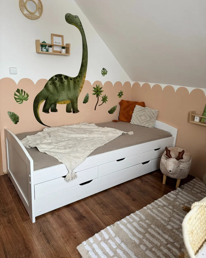Trundle Bed Pine Wood 90 x 200 cm (EU Single) White Helmward