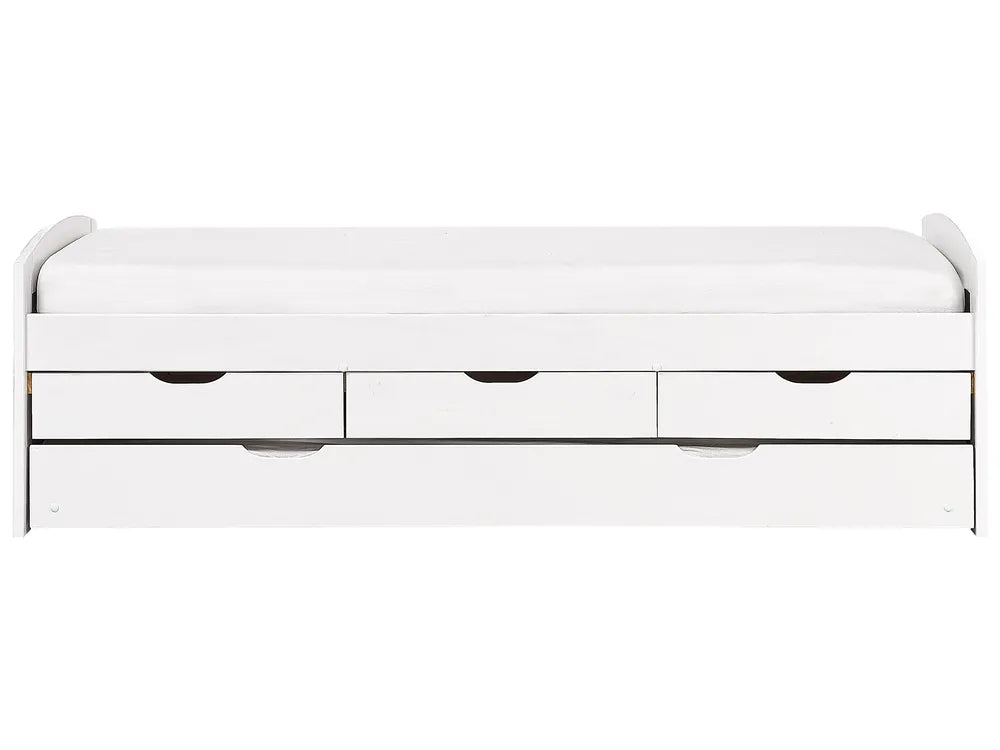 Trundle Bed Pine Wood 90 x 200 cm (EU Single) White Helmward