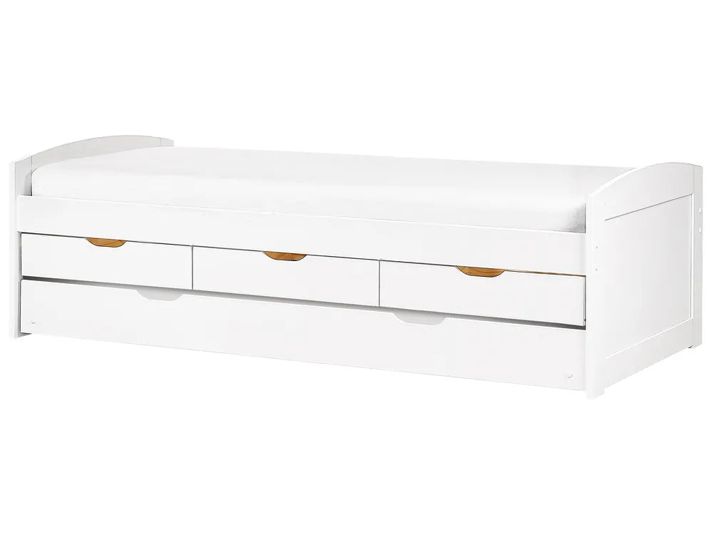Trundle Bed Pine Wood 90 x 200 cm (EU Single) White Helmward