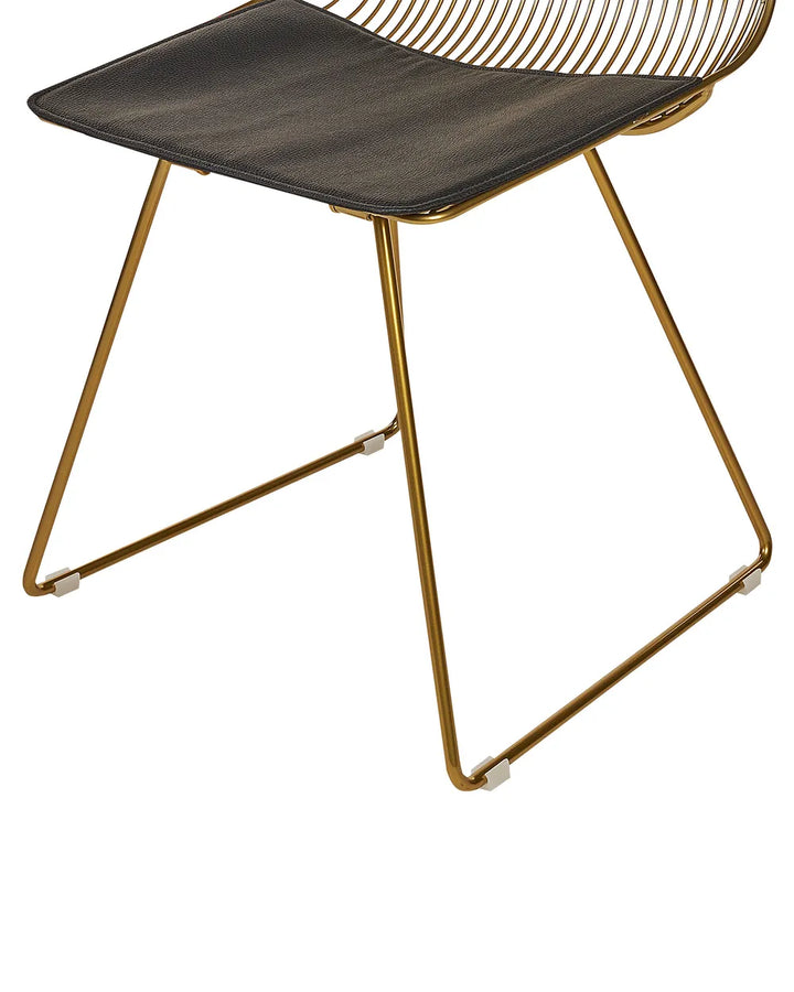 Set of 2 Dining Chairs Metal Gold Heyer