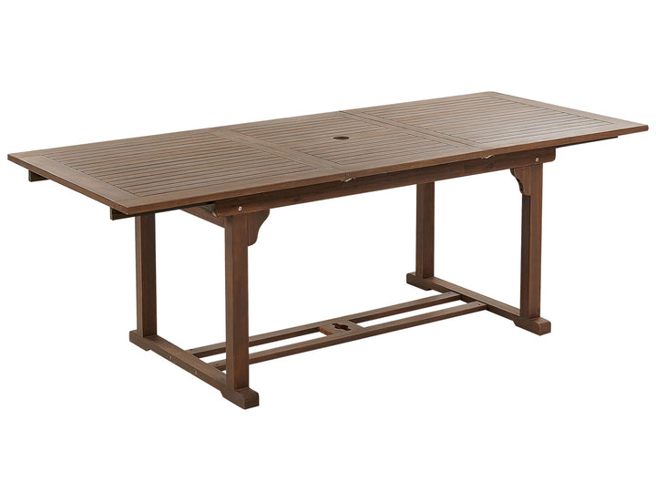 Amantea Extending Garden Dining Table 160/220 cm 90 cm Acacia Wood Dark Brown