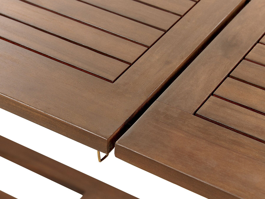Amantea Extending Garden Dining Table 160/220 cm 90 cm Acacia Wood Dark Brown