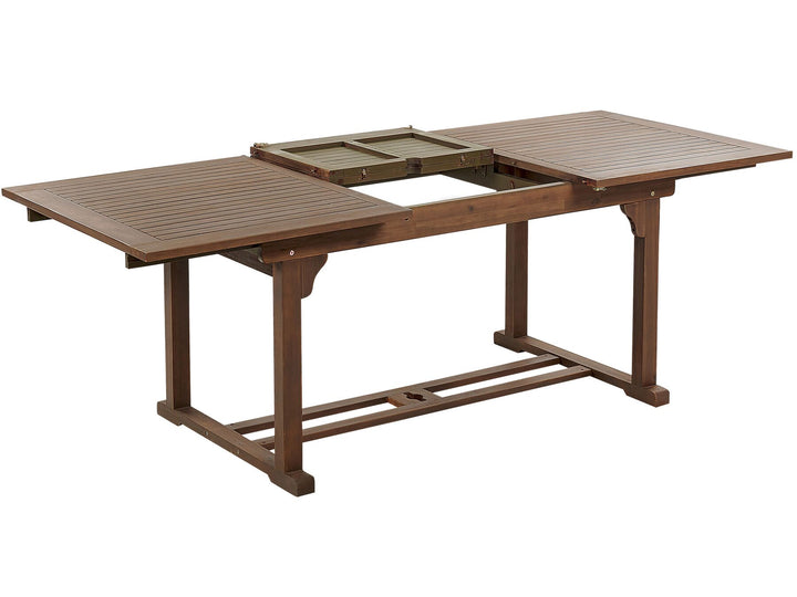 Amantea Extending Garden Dining Table 160/220 cm 90 cm Acacia Wood Dark Brown