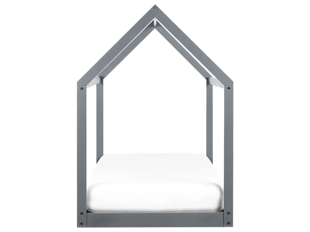 Kids Bed House Pine Wood 90 x 200 cm (EU Single) Grey
