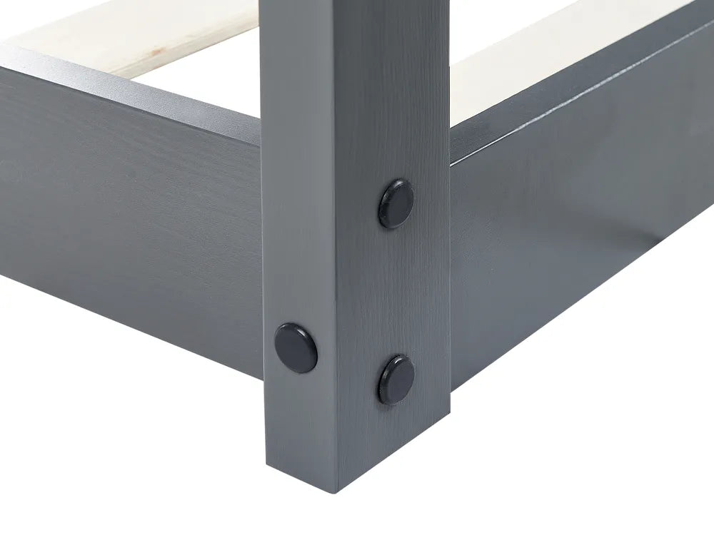 Kids Bed House Pine Wood 90 x 200 cm (EU Single) Grey