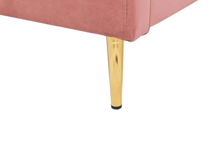 Bed Velvet 140 x 200 cm (EU Double) Peach Pink Daphne