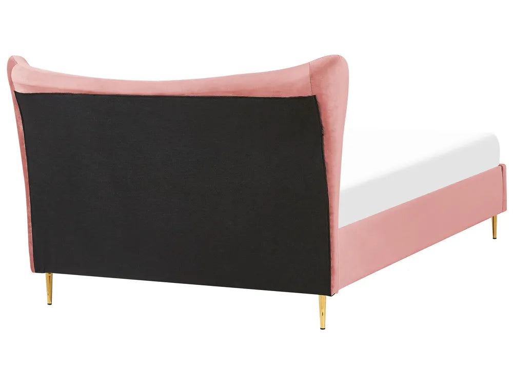 Bed Velvet 140 x 200 cm (EU Double) Peach Pink Daphne