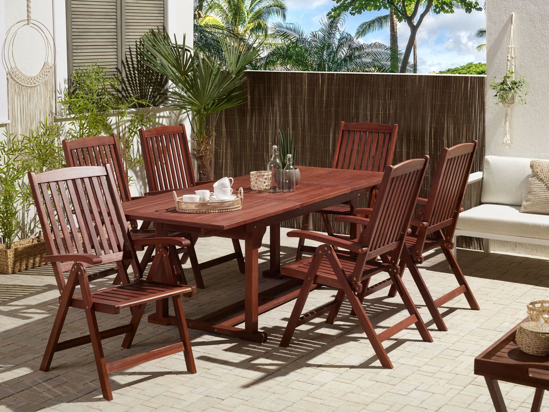 Toscana Extending Garden Dining Table 160/220 cm 90 cm Acacia Wood Dark Brown
