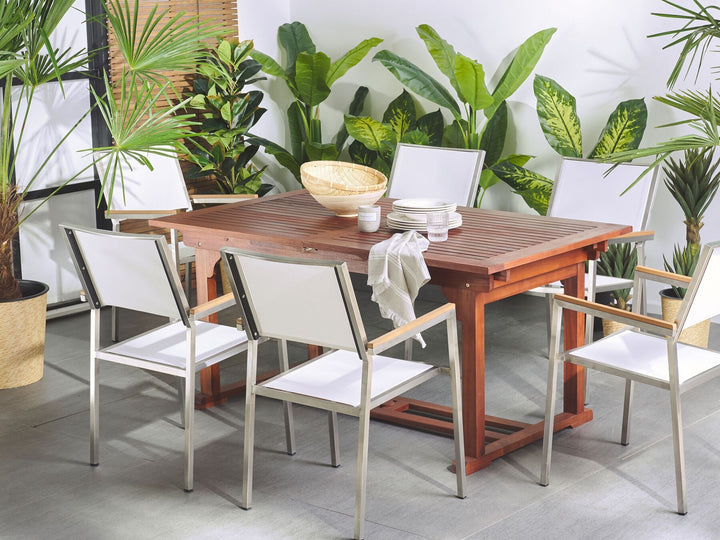 Toscana Extending Garden Dining Table 160/220 cm 90 cm Acacia Wood Dark Brown
