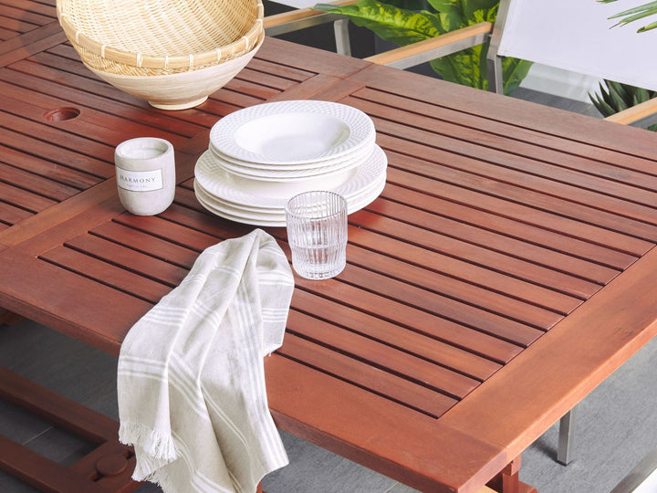 Toscana Extending Garden Dining Table 160/220 cm 90 cm Acacia Wood Dark Brown