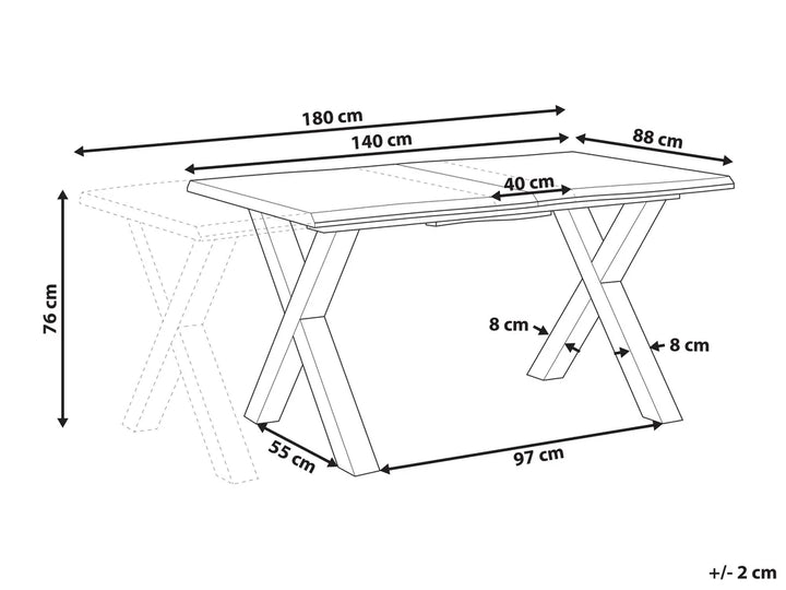 Extending Dining Table Dark Brown 140/180 cm 90 cm Madie