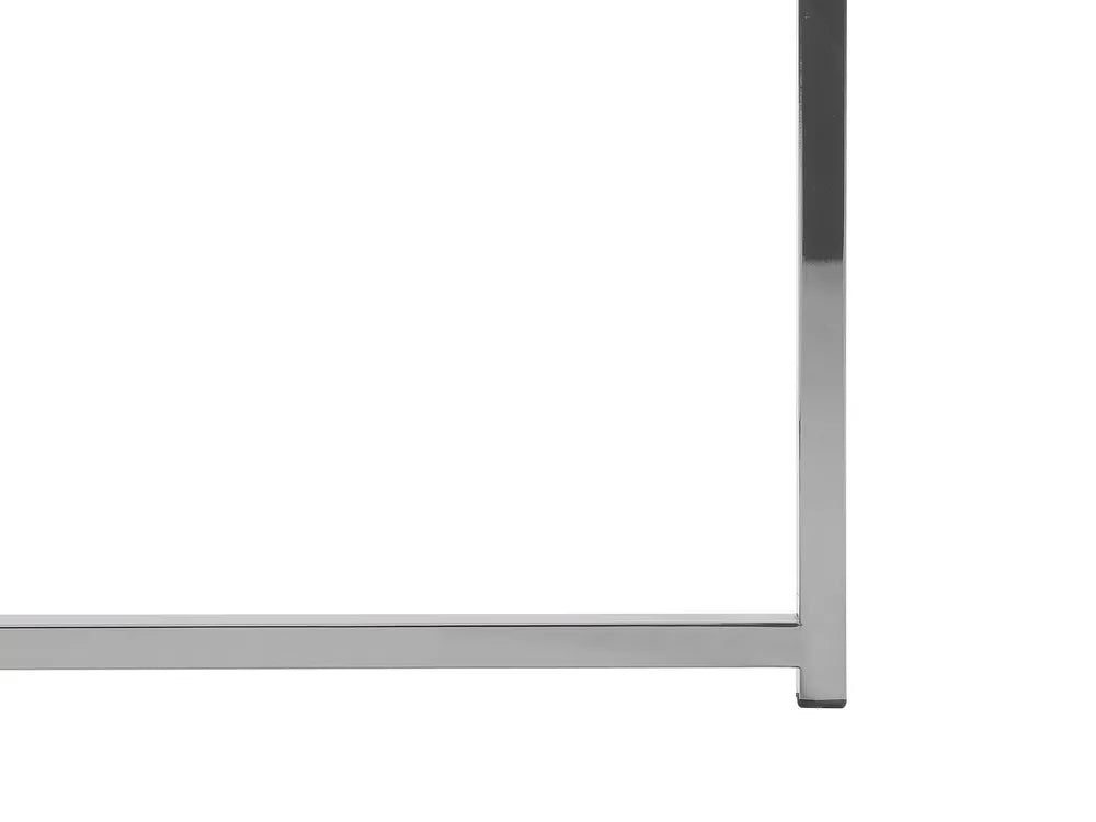 Coffee Table Tempered Glass Marble/ Silver Desari