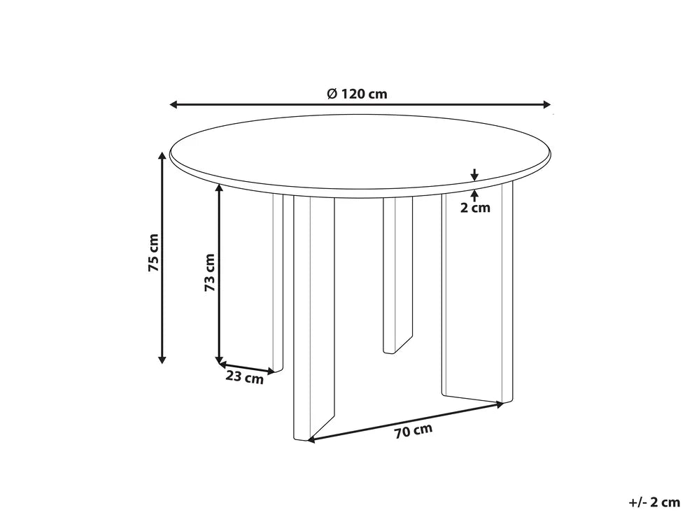 Dining Table White 120 cm 120 cm Parsons