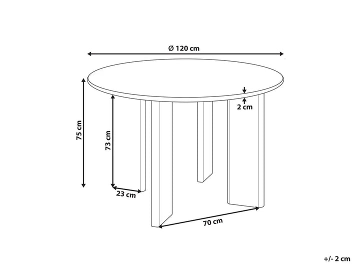 Dining Table White 120 cm 120 cm Parsons