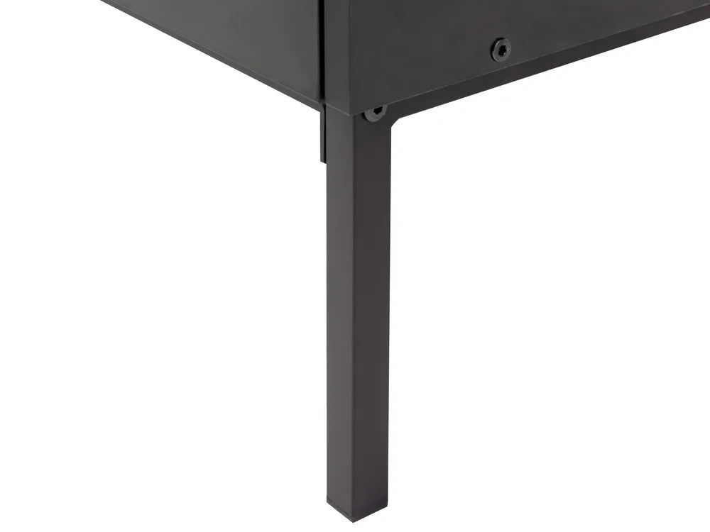 Coffee Table Rattan Black with Storage Rienna